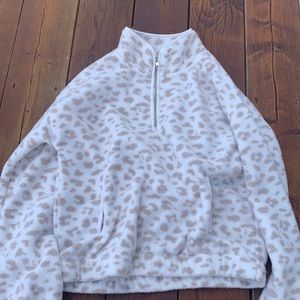 Comfy soft zip-up crewneck